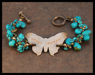 Inspirational Butterfly Turquoise Bracelet