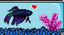 Purple Red and Teal Regular PixelFish - seabreeze