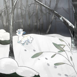 Alolan Vulpix - Snow Background