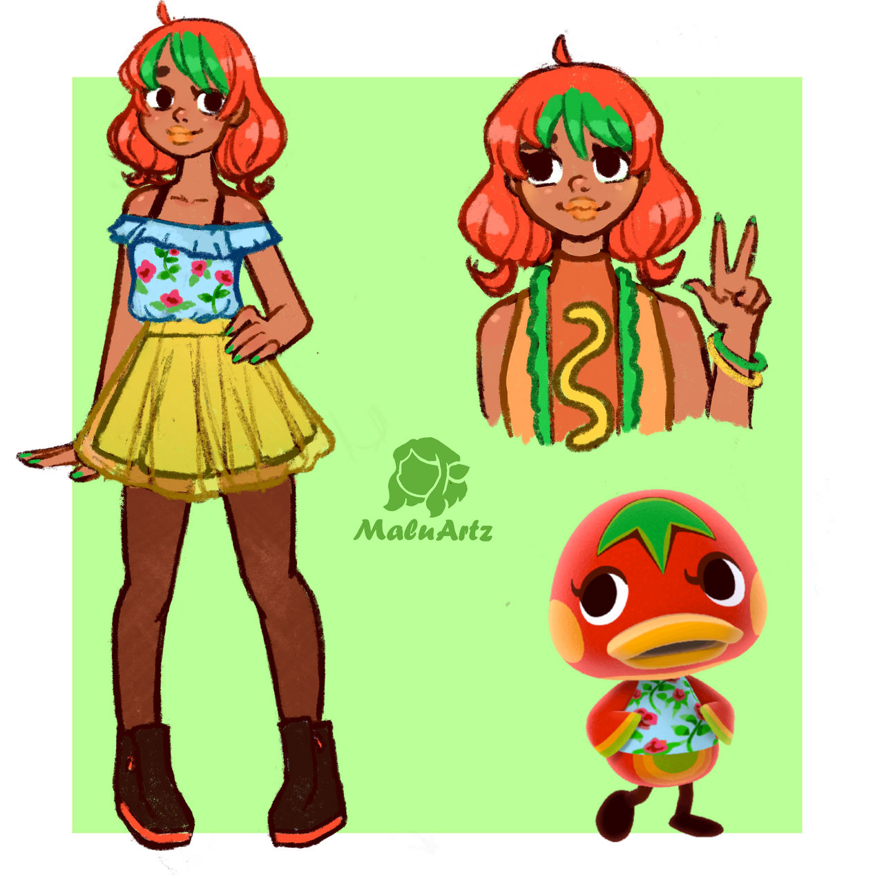 Ketchup from animal crossing human version by MaluArtz on DeviantArt