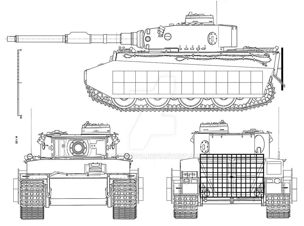 Diagram of a tiger tank