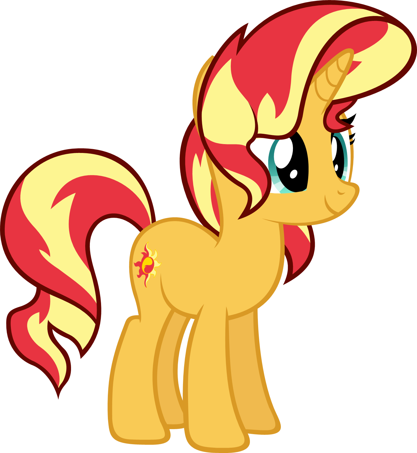 Sunset Shimmer (Opposite-Side Mane Concept)