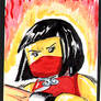 Lego Ninjago Nya sketch card