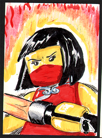 Lego Ninjago Nya sketch card