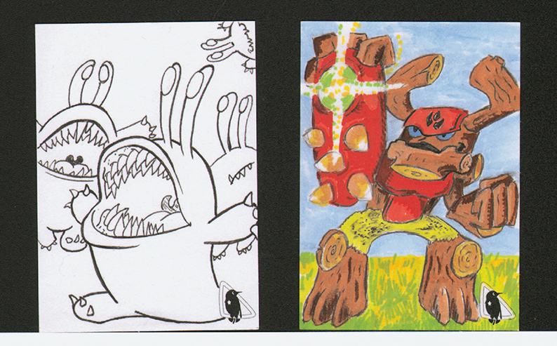 Skylanders: Chompies n TreeRex sketch cards