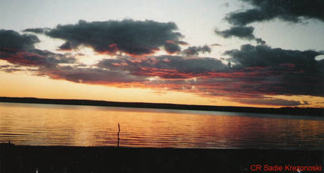 sunset on arrow lake