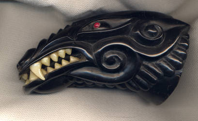 Wolfs head drinking Horn