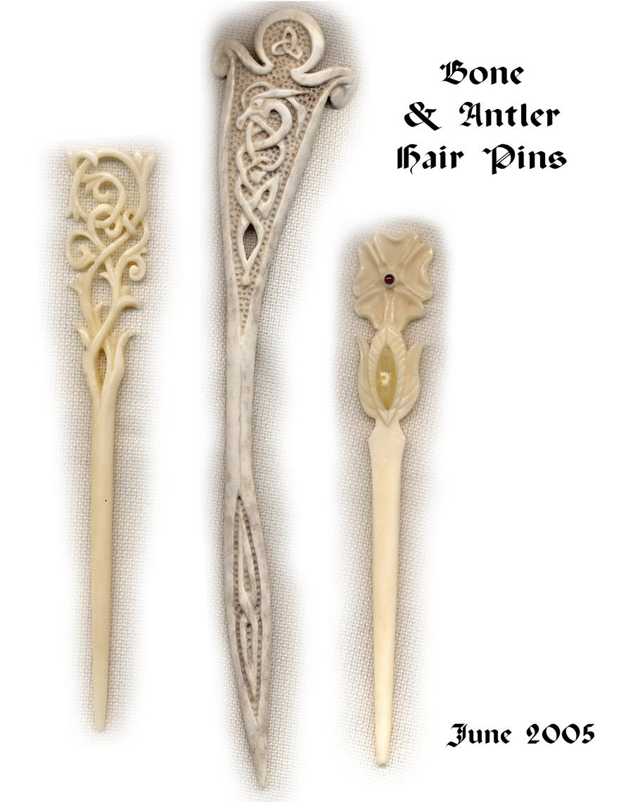 Bone and Antler Hair pins