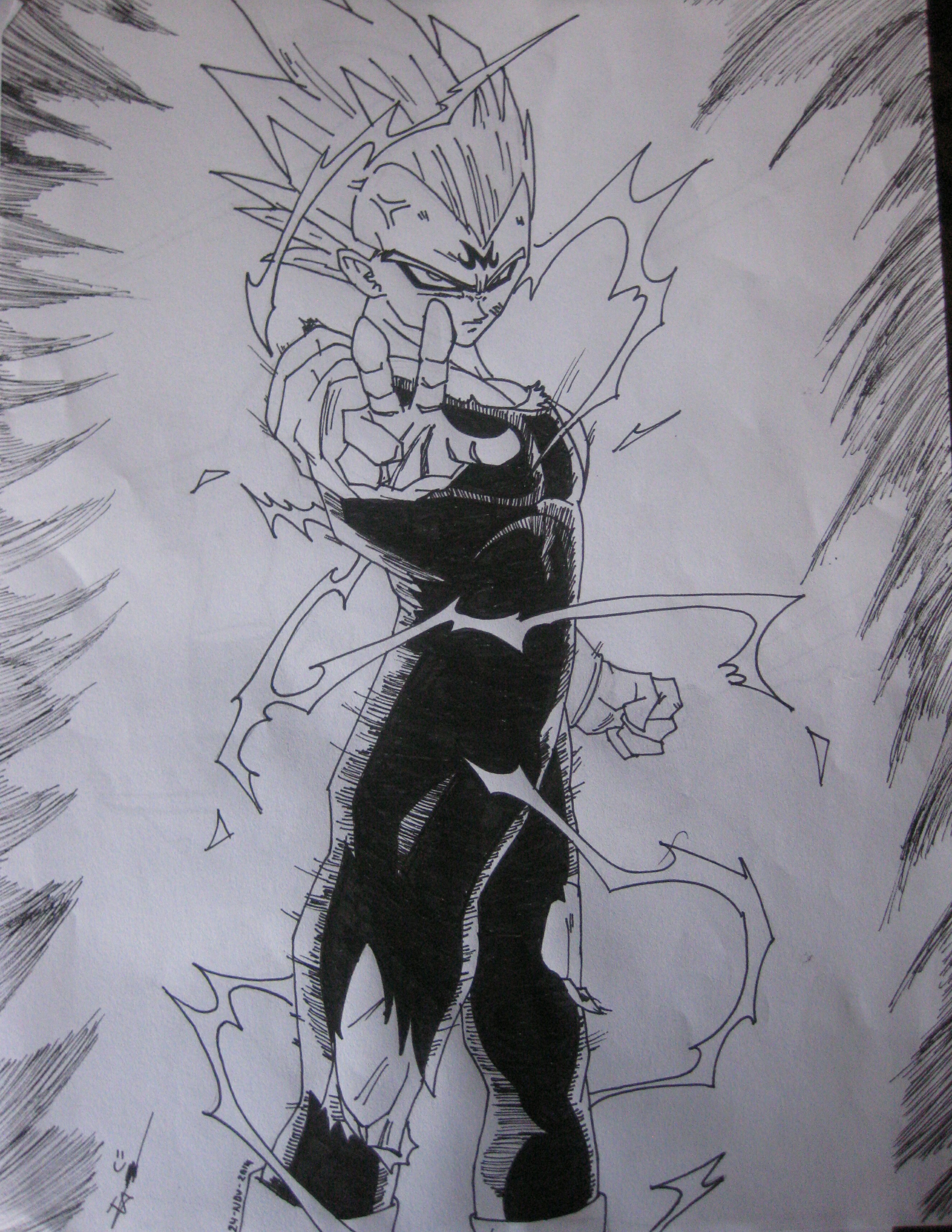 Majin Vegeta Super Saiyan 2 (manga style) by RainbowCrash5000 on DeviantArt