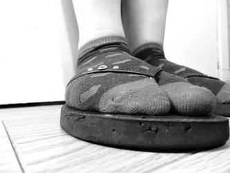 Flip-flops and socks #1 black and white