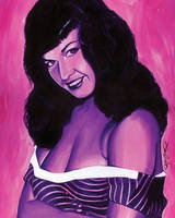 Versicolor Bettie Page Card Painting