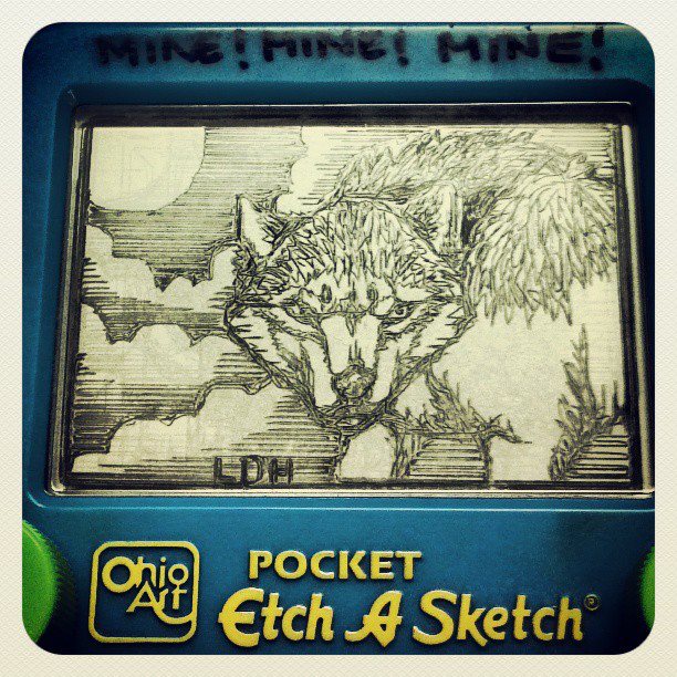 Etch-A-Sketch Art:: Werewolf