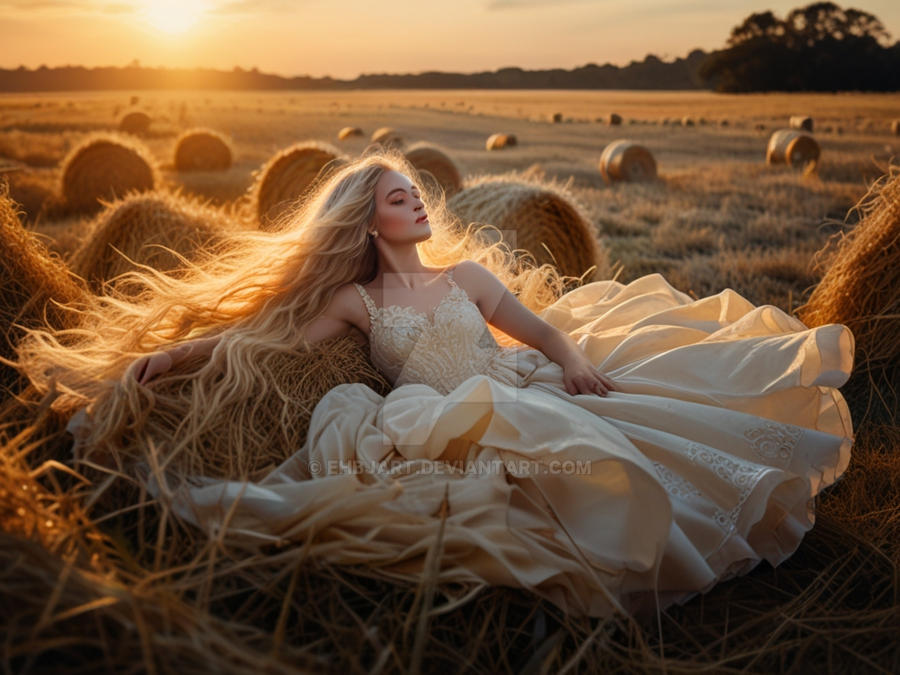 woman at haystack by EHBJart on DeviantArt