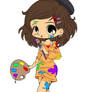 Chibi Artist Girl Coloring 