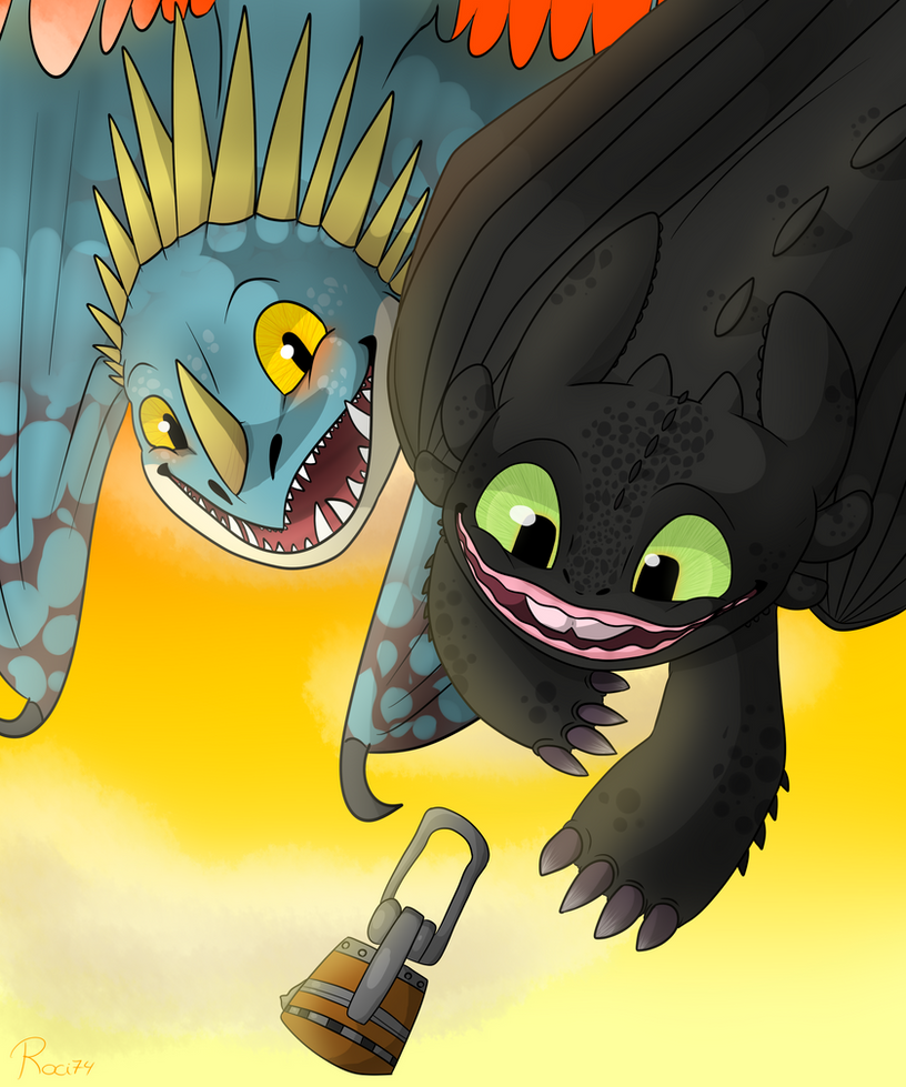 Toothless With Wind Catch It! (toothless and stormfly) by Cosmobun on DeviantArt