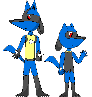 Lucario and Riolu