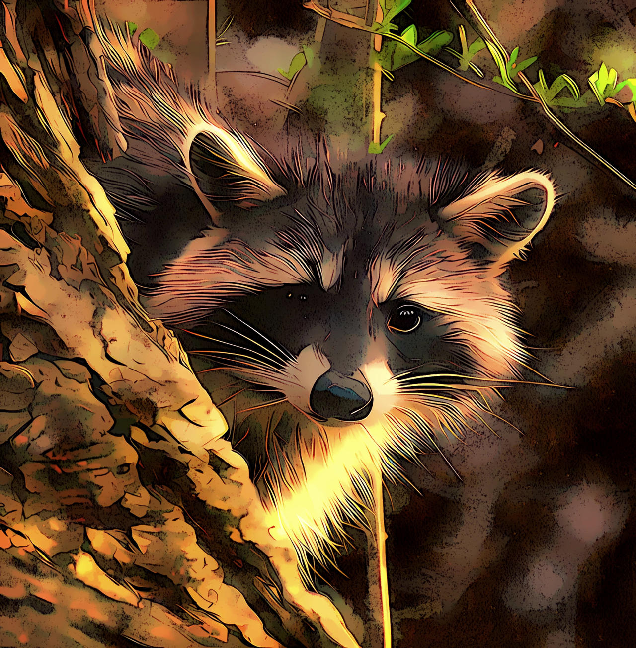 Curious Raccoon by manologgon on DeviantArt