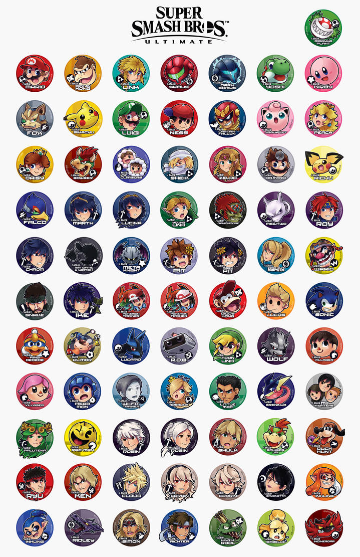 Smash Roster Names Ultimate Super Smash Bros Ultimate Roster by Rayhak on DeviantArt