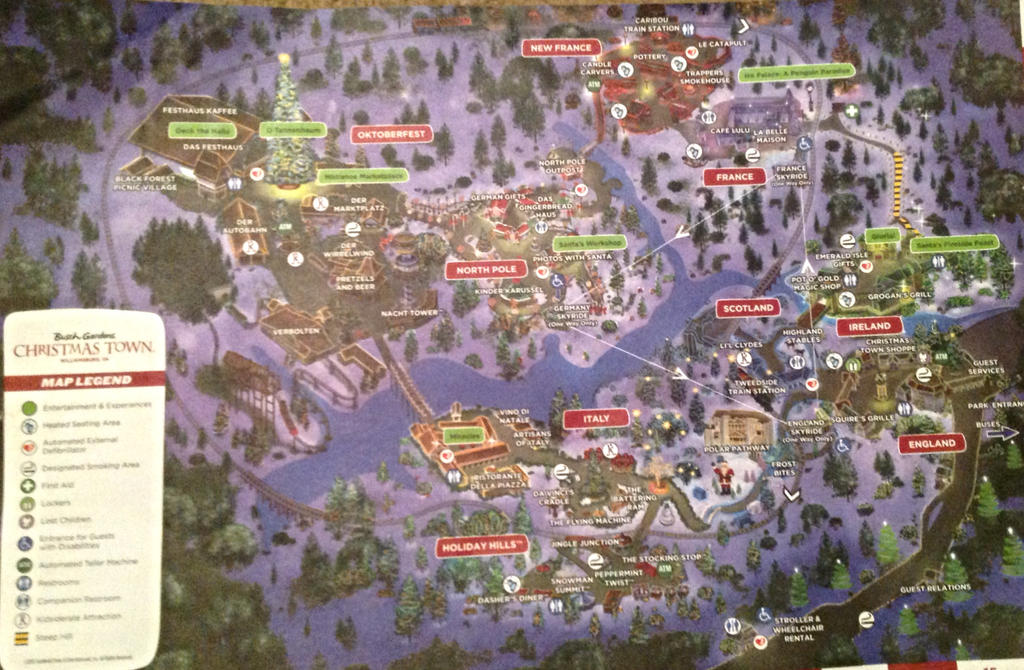 Map Of 2013 Busch Gardens S Christmas Town By Smbzoo448 On Deviantart
