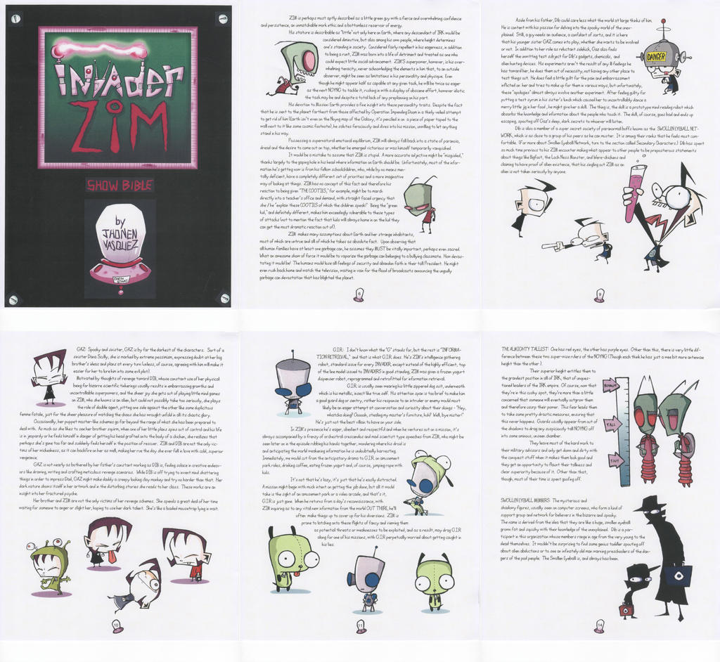 Invader Zim Show Bible - Selected Pages