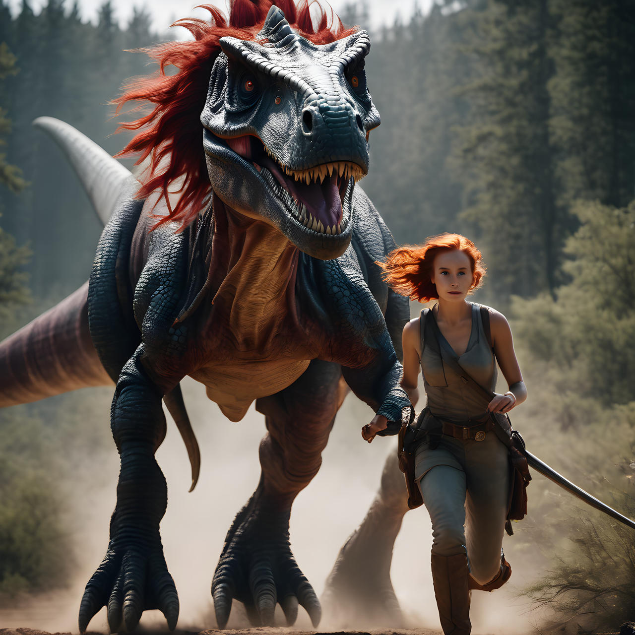 Captain Rhea RHEA WITH DINO by DirkGreystoke on DeviantArt