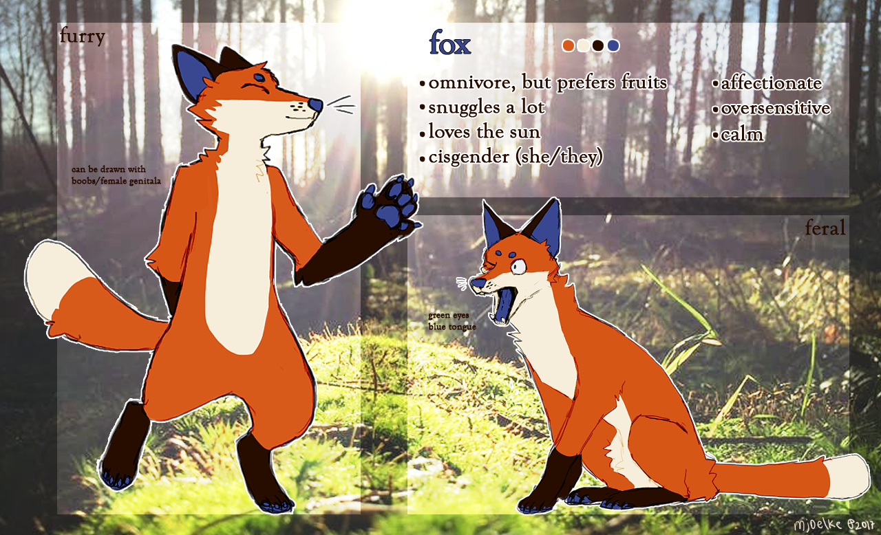 Fox Reference-sheet, April 2017 by mjoelke on DeviantArt