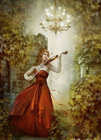 Woman with Violin by Euselia