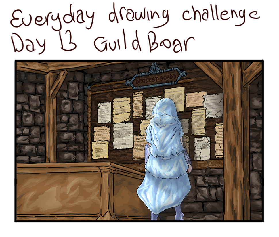 Everyday drawing Challenge Day 13 - Guild Board by Byakubayashi on ...