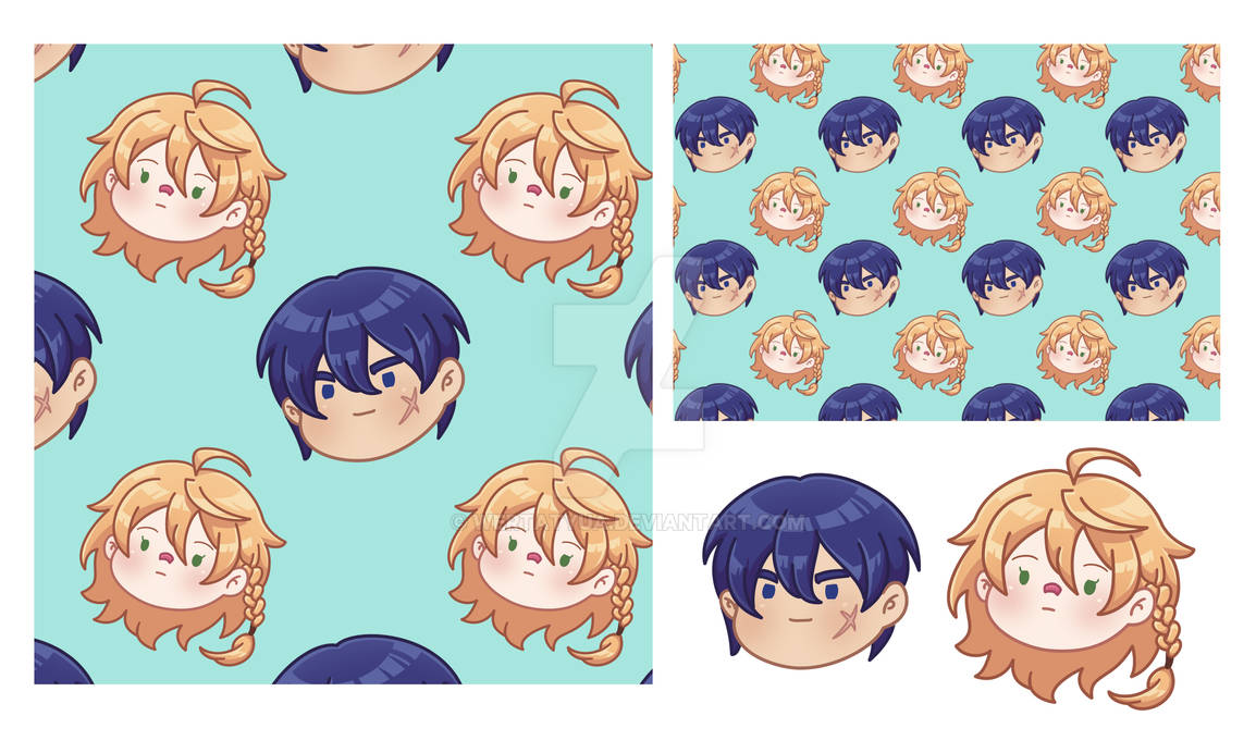 [Sample] Chibi Head Pattern Commission 8