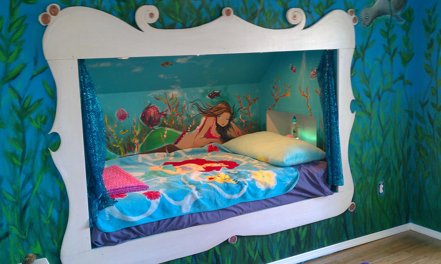 Mural art for a client- Mermaid and Sea Scape by Billy68