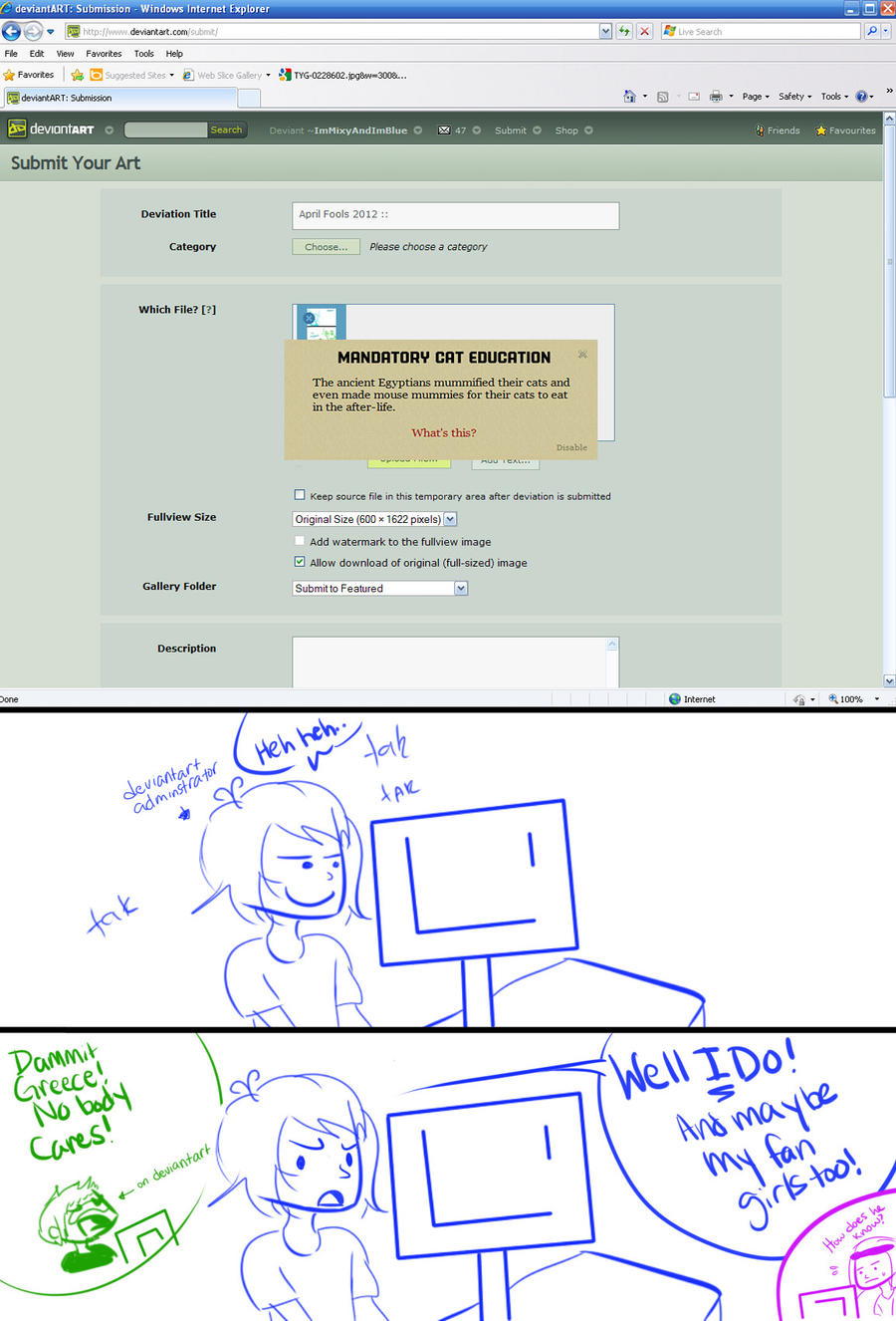 Greece is the troll of Deviantart on April Fools