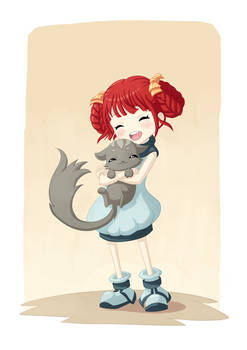 Girl and a Cat