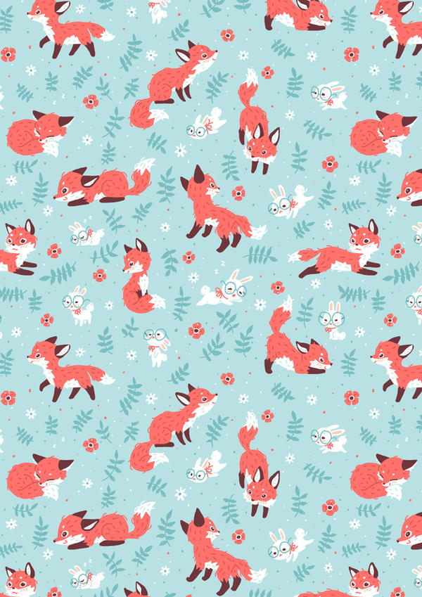 Fox and Bunny Pattern by freeminds