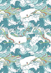 Whales and Waves Pattern