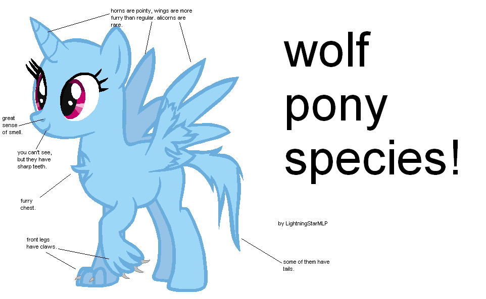 Pony species: Wolf ponies! by LightningStarMLP on DeviantArt