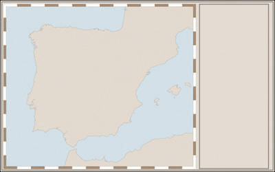 Reconquista map (Iberian peninsula) - blank