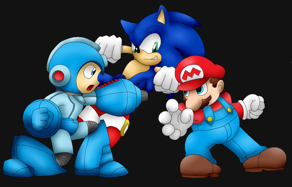 Mega Man VS Sonic VS Mario by KittenNee-San on DeviantArt.