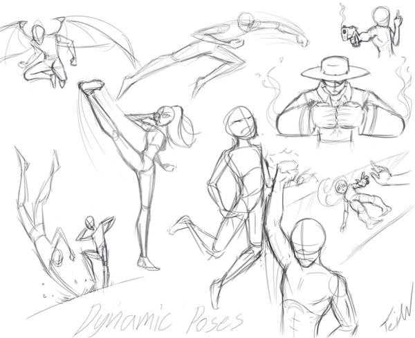 Dynamic Pose Practice Stuffs by TeiWicked on DeviantArt