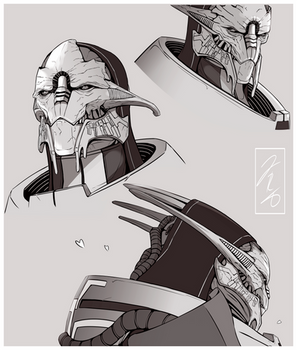 [Mass Effect - Saren Arterius] Sketches / WIPs