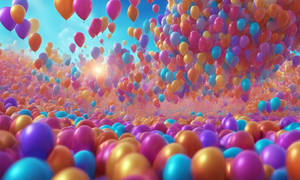 fond ecran multitude ballon couleurs 