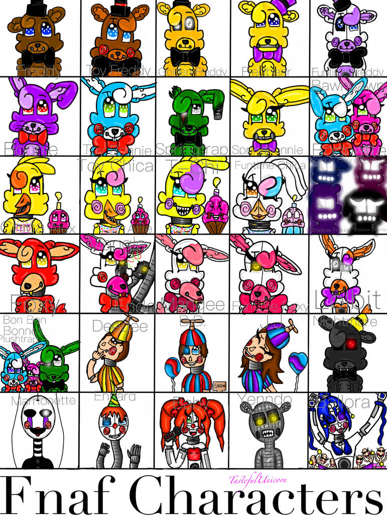 Fntf Fnaf (Five Nights at Freddys) Characters by TastefulUnicorn on DeviantArt