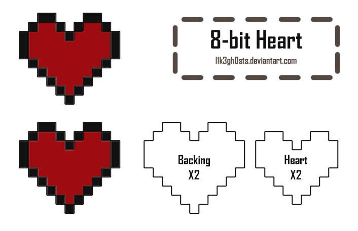 Pattern: 8-bit Heart by l1k3gh0sts on DeviantArt