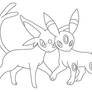 espeon and umbreon lineart