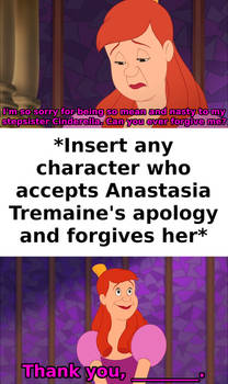 Who Accepts Anastasia Tremaine's Apology?