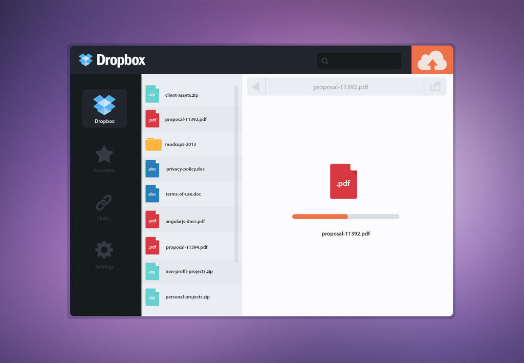 Dropbox New UI Design by Firosnv on DeviantArt