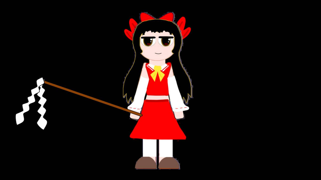 Reimu with a gohei in her hand by rootheeditor2007 on DeviantArt