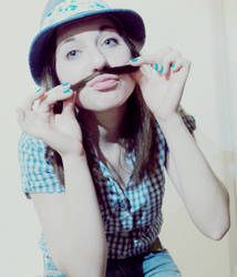 Moustache girl.