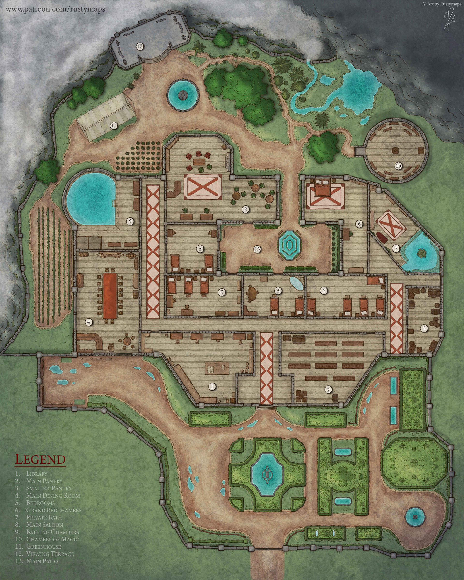 Map Nansio Ervin's Mansion - RPG Battle Map by rustymaps on DeviantArt