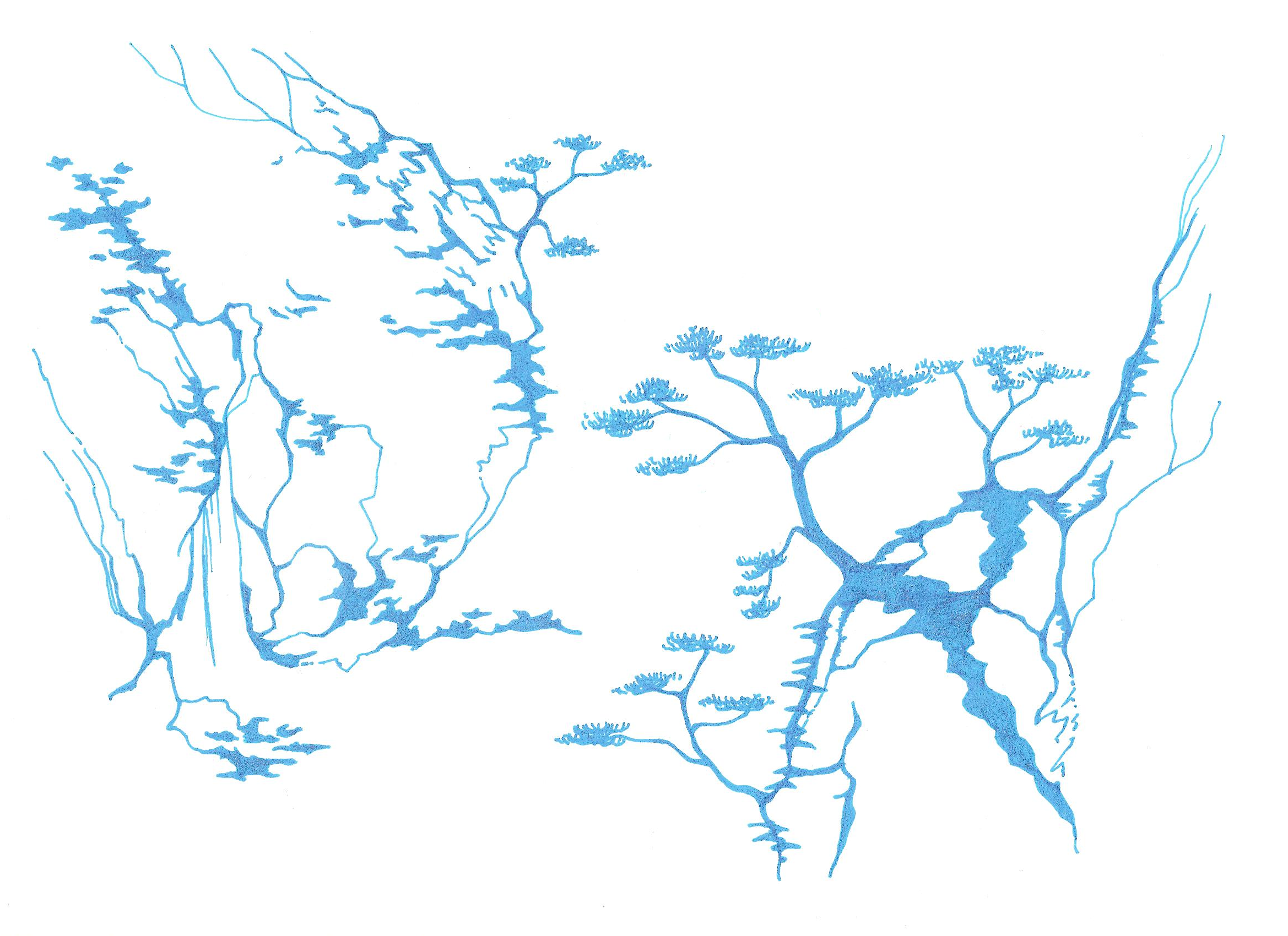 Chinese landscape ornament study