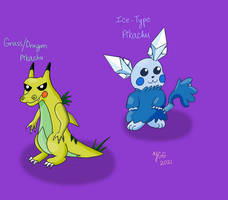 Ice and Grass/dragon Type Pikachu